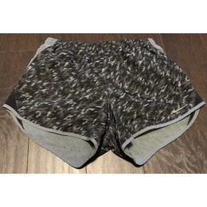 NIKE S Small 10K Black Print Running Workout Shorts Built In Panty EUC